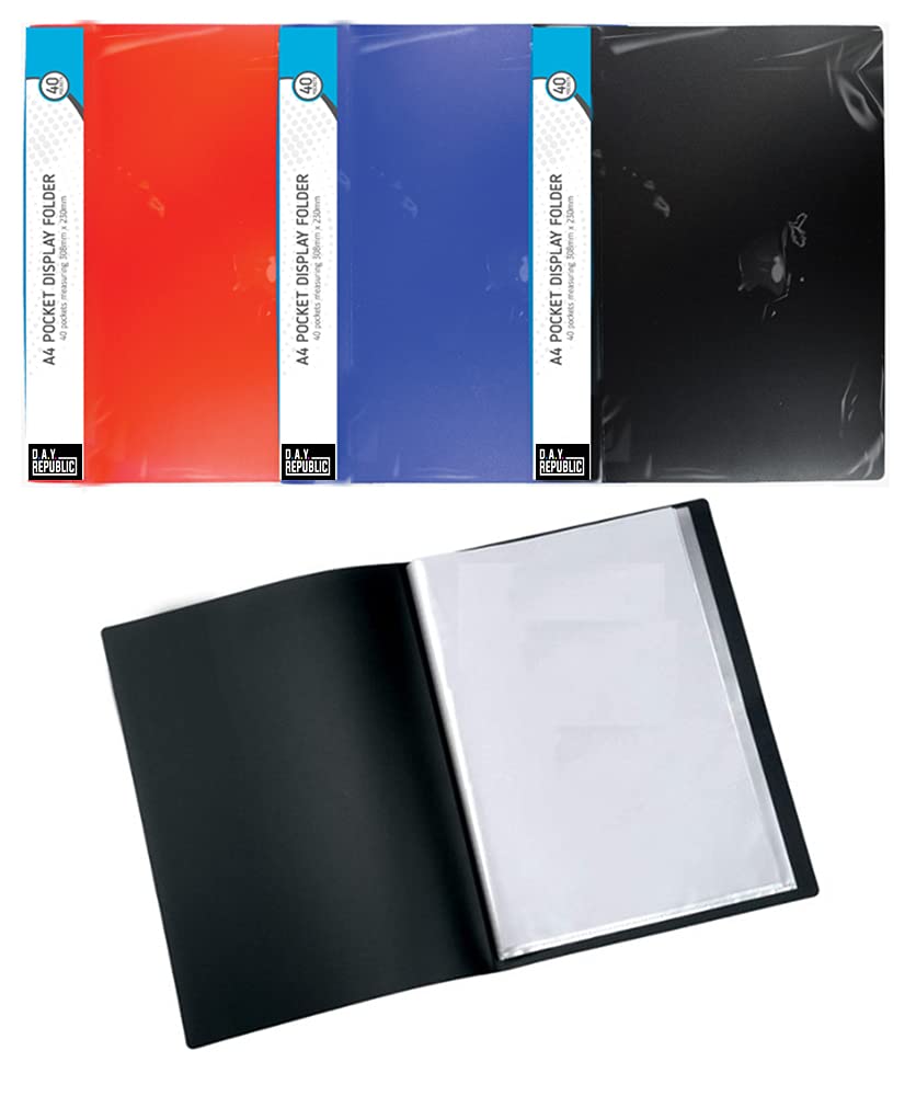 Buy x3 A4 40 Pocket Presentation Display Books, Project Folder