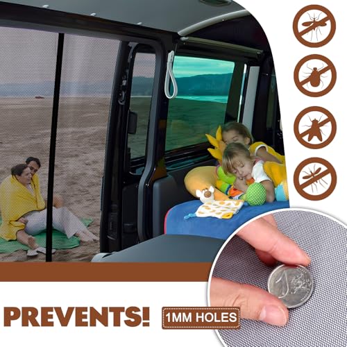 ZATOOTO Moskitonetz Magnetisch Kompatibel VW T5 T6 für Schiebetür, Fliegengitter Insektenschutz Sonnenschutz, Seitentür Schattennetz Camping