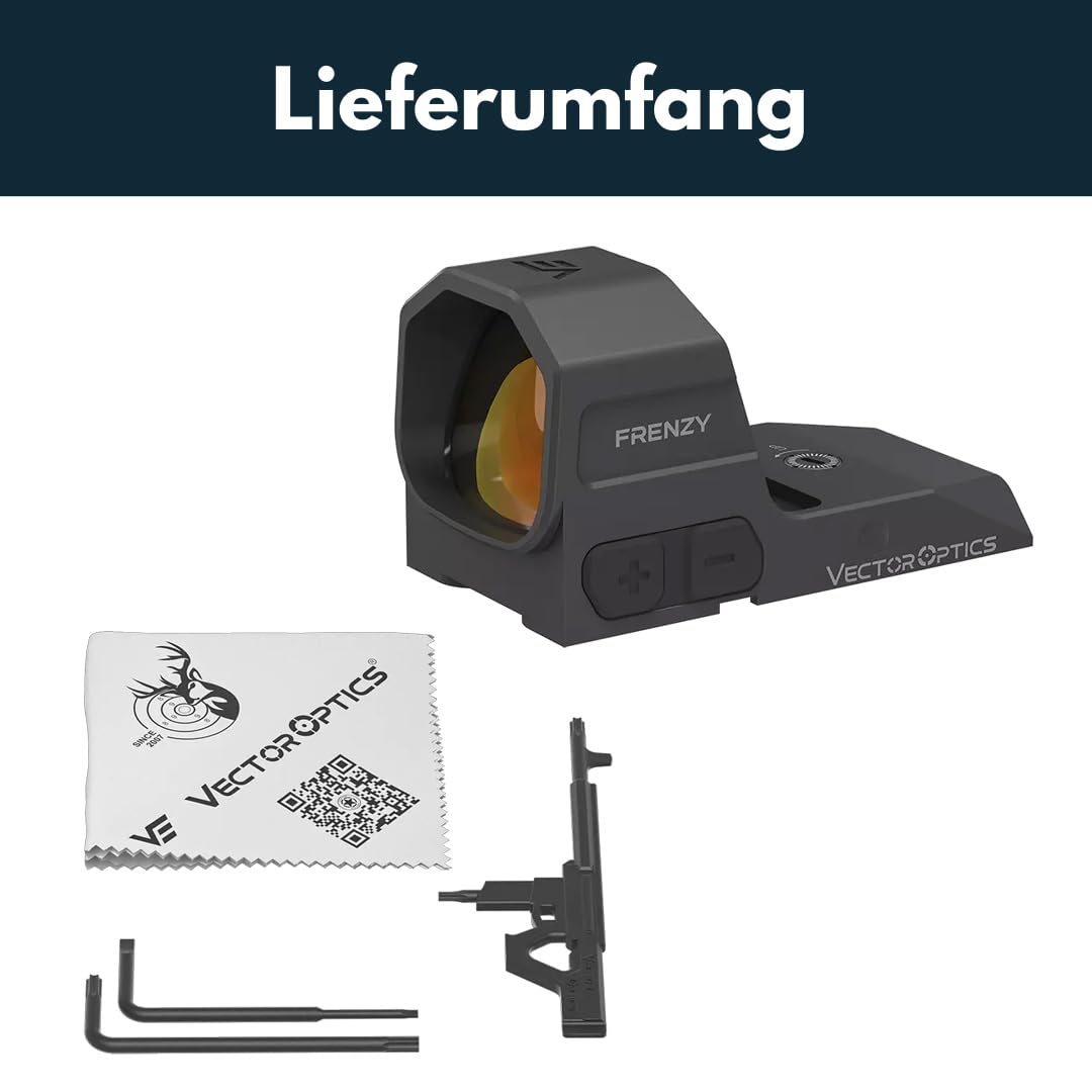 Vector Optics SCRD-82 Frenzy 1x20x24 CZ Shadow 2 Visiera Rotpunkt per sport, Airsoft e caccia, fucile ad aria compressa, visiera riflessa, Red Dot per mirare