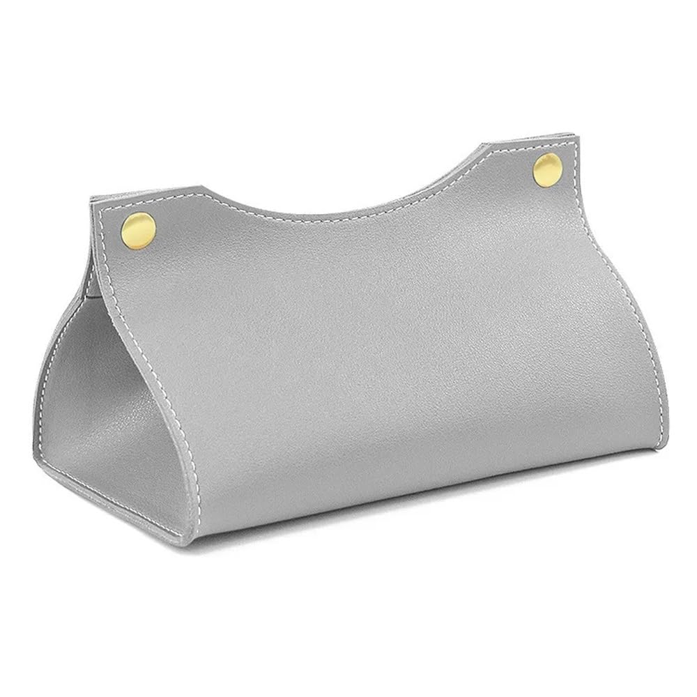 Tissue Holder Dispenser Tissue Box Holder PU Leather Organiser Home Coffee Table Desktop Simple Napkin Holders for Living Room(Gris)