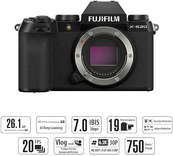Cámara digital Fujifilm X-S20 26MP 6.2K VLOG modo miniatura 2