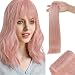 RUNATURE Light Pink Tape in Hair Extensions 18 Inch Skin Weft Hair Extensions Tape in Extensions 10pcs Colored Hair Extensions Human Hair 25 Grams Pink Hair Extensions