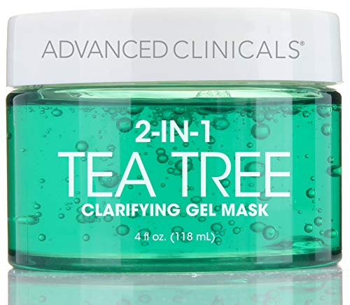 Advanced Clinicals Anti Aging Facial Gel Mask Skin Care Moisturizer For Reducing Appearance Of Wrinkles, Sagging Skin, & Dry Skin (4 Fl Oz (Pack of 1), Tea Tree Face Mask)