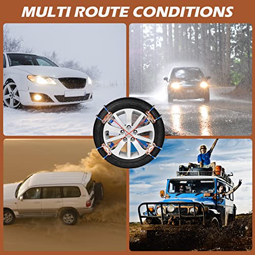 Snow Chains, Anti Skid Tire Chains, 8Pack Universal Adjustable Emergency Traction Chains For 205-265Mm Tires Cars Trucks, Snowfield Muddy Icy Ground Chains #TOP6