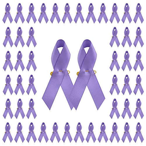 Image of Ribbon Awareness Satin Pins Cancer Awareness Ribbon Pin with Safety Pin