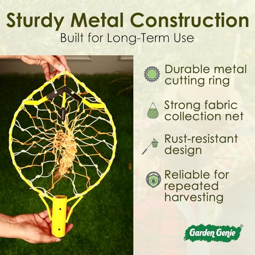 Image of Garden Genie Mango Fruit Plucker with Net | Metal Frame Nylon Net Fruit Picker Basket Tool | Lightweight Garden Tool for Safe Picking