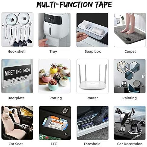 Peakally yıkanabilir, iz bırakmayan, çift taraflı, yapışkan, şeffaf nano bant, ekstra güçlü, kalıntı bırakmaz, çıkarılabilir ve tekrar kullanılabilir, halı sabitlemesi için, duvar dekorasyonu, 1 rulo, 3 metre - Görsel 7