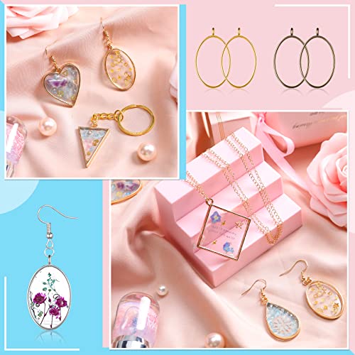 180 Pieces Open Bezels Kits for Jewelry Making Resin Hollow Frame Pendants Resin Craft Bezels Assorted Geometric Frame Charms for Resin Casting Necklace Earring