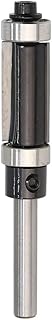 Bestgle 1/4 Inch Shank Pattern Flush Trim Trimmer Router Bit Top and Bottom Bearing Router Bit,1-Inch Cutting Length,1/2-Inch Cutting Diameter, Black