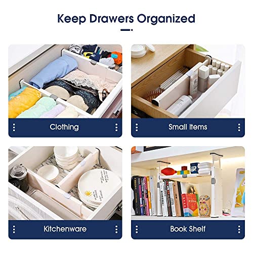 Zncmrr Drawer Organizer 6 Pack Dresser Drawer Organizers 4”High Expandable From 11-17 Inches, Drawer Dividers For Clothes, Dresser, Closet, Drawer, Office, Kitchen Storage #TOP7