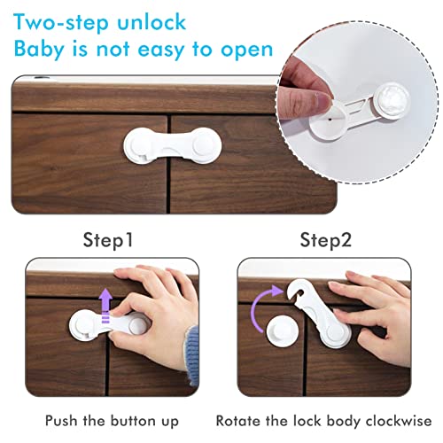 image for SIPRDE Cabinet Locks for Baby Proofing 5 Pack - Child Proof Cabinet La