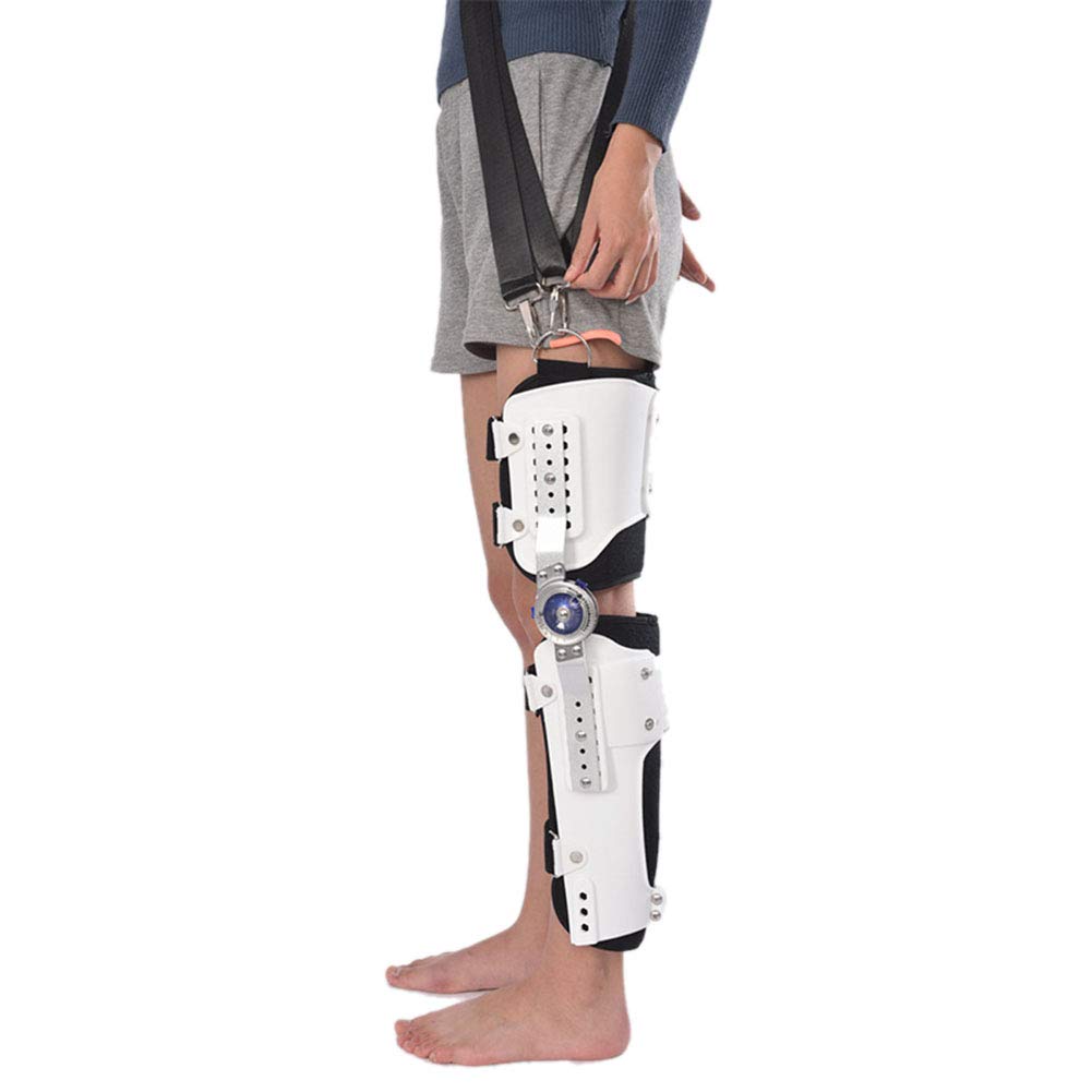Tutore per Ginocchio per Adulti, Immobilizzatore con Cerniera per Lesioni Ai Legamenti, Stabilizzatore Ortesico Post-Operatorio, Supporto di Recupero Regolabile per Ortopedia,with Strap-M