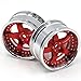 hobbysoul 2pcs RC 1/10 Aluminum Alloy Wheel Rims Hex 12mm Adjustable Offset Fit 1:10 RC On Road Drift Touring Car Tires (Silver & Red Color)
