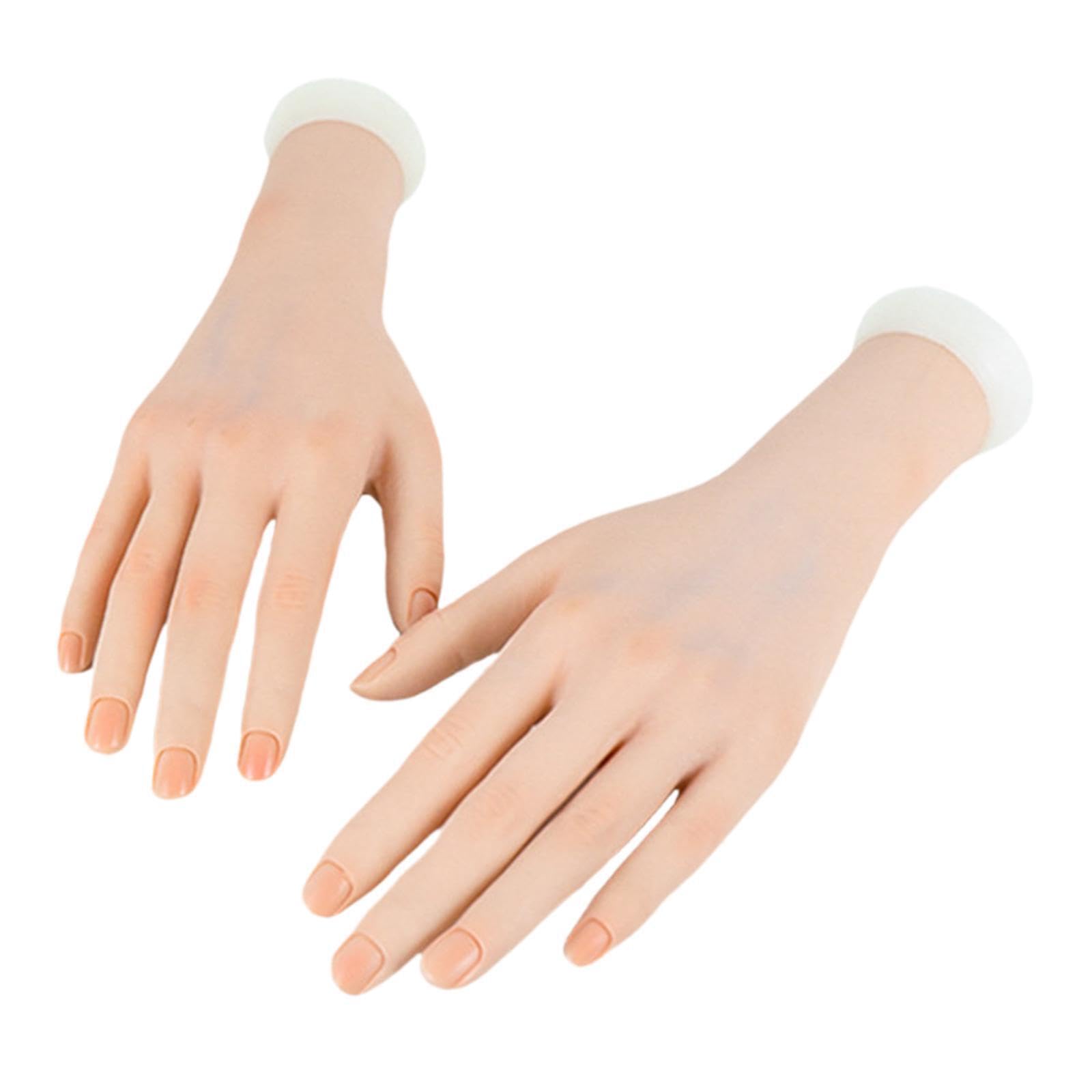 KTUXZCI Flexible Nail Practice Hand Model With Realistic For Jewelry Presentation And Training Scenarios DIY. Bendable Acrylic Nail Mannequin Hand For Jewelry