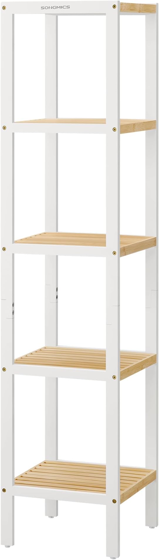Scaffale Bagno In Bambù 5 Ripiani - H121xL33xP28 Cm, Beige, Per Cucina O Corridoio - Foto 7
