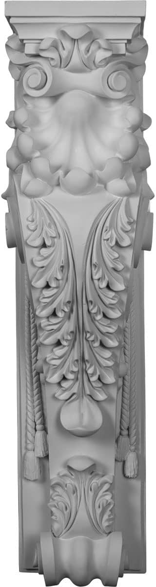 Ekena Millwork SUR34X08X08SC Scroll Leaf Surrounds, 7 7/8"W x 7 7/8"D x 34"H, Primed