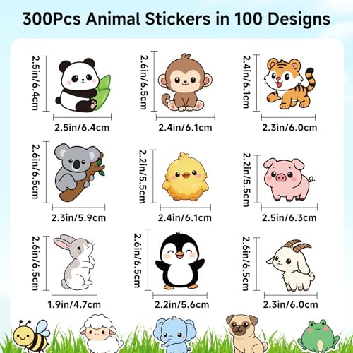 Anwyll Animal Stickers - 300 Pcs Water Bottle Stickers for Scrapbooking by Anwyll - Image 2