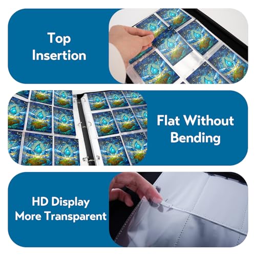 Image of 9 Pocket Card Binder for MTG /YGO /PTCG /Game Cards, Holds 900 Cards,Premium Card Collector Book for TCG Players,Toys Gifts for Kids(Blue)