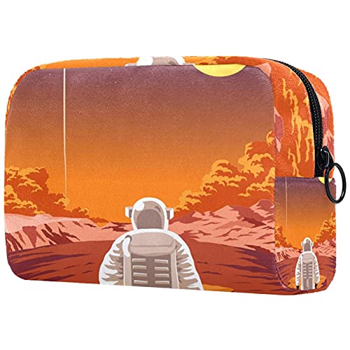 Preisvergleich Produktbild Kosmetiktasche Reise-Toilettenartikel täglich tragbare Make-up-Tasche mit Reißverschluss Zip,Erforschung des Mars