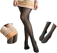 Meia Calça Térmica Feminina Translúcida Peluciada Forrada Para Inverno - Tamanho Único 36 ao 46 – Efeito Meia Fina Com Interior Térmico Aveludado – Alta Elasticidade e Confortável - Linha Premium