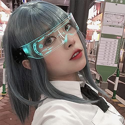 MOVKZACV 7 Color LED Glow Glasses Futuristic style Glasses Neon Rave Glasses Flashing LED Sunglasses,Perfect For Cosplay and Festivals