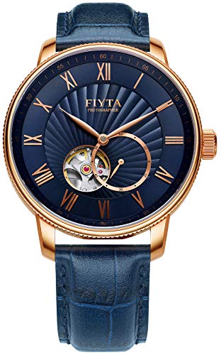 FIYTA Photographer GA860015.PLL montre automatique squelette cuir noir pour homme