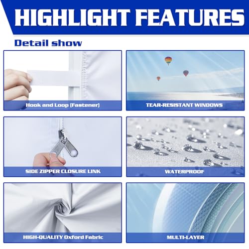 FANPAT 3Pcs Clear Canopy Sidewalls for 10x10 Pop Up Tent, Transparent Window Curtain Cloth, 8 Mil PVC Enclosure Fabric with Zipper and Velcro, Sidewalls Only, White by FANPAT - Image 8