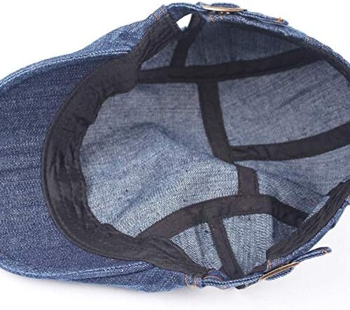 Quanhaigou Unisex Denim Newsboy Hats Flat Ivy Gatsby Cabbie Driving Berets Hat Cotton Dad Cap for Men Women - Image 4