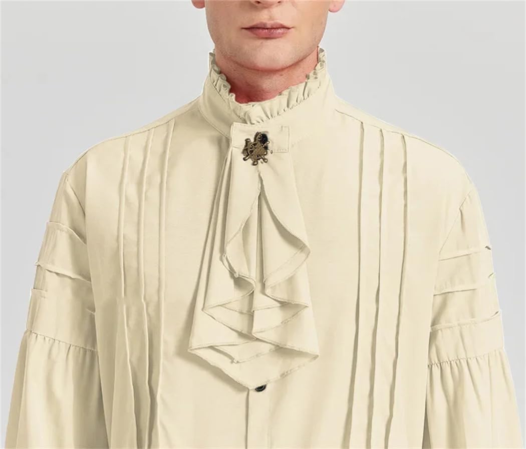Men's Steampunk Renaissance Pirate Shirts Men's Costume Shirt Medieval Chemise Tops