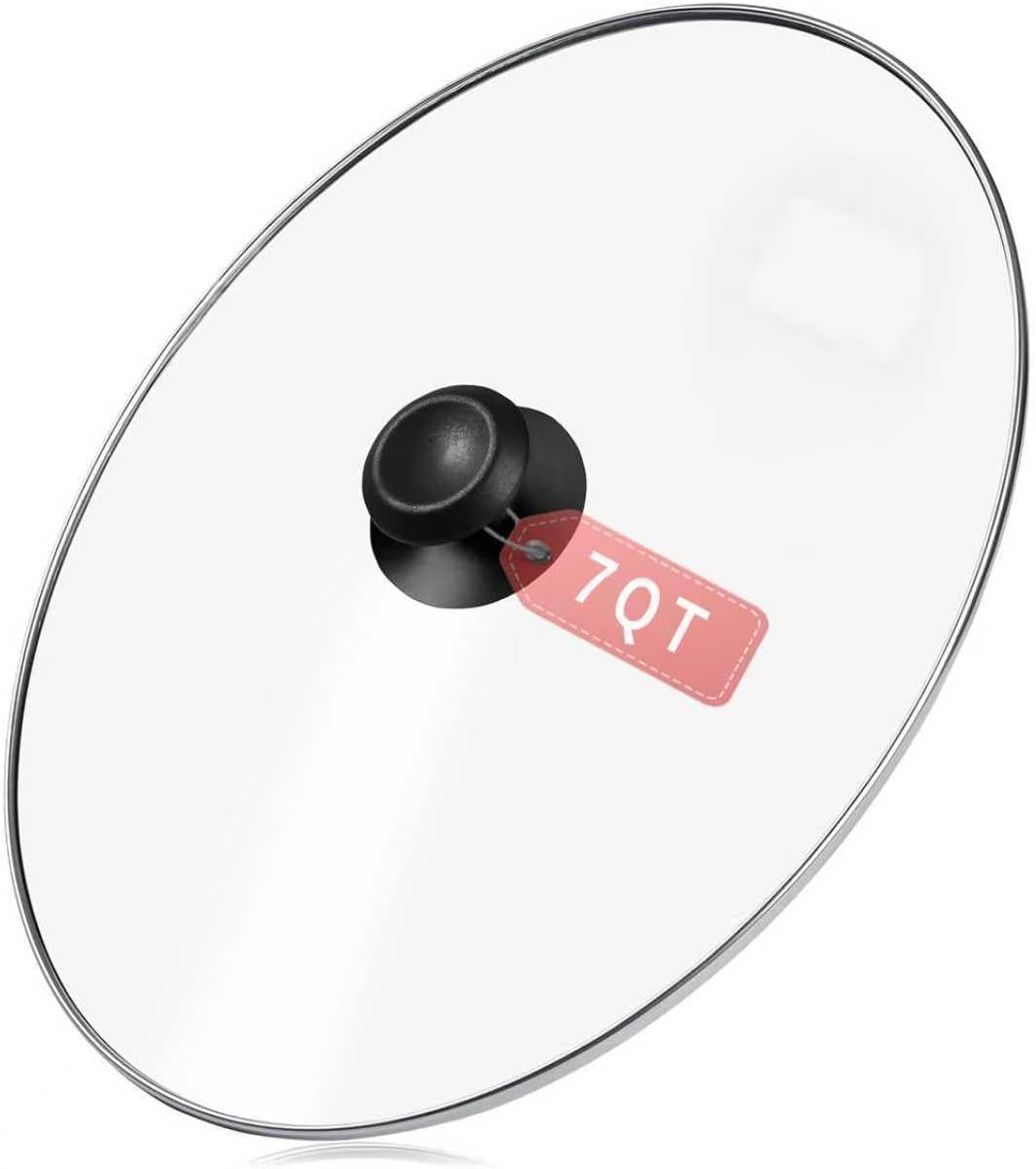 Oval Glass Lid 7 Quart Replacement for Crock Pot 7qt Slow Cooker SCV700SS and for Hamilton Beach Slow Cooker SCV700, 33474G, SCV700-KC, SCV700SS Replacement Oval 7 Quart Lids
