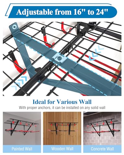 image for Mythinglogic Wall Mounted Ski Rack, Ski and Snowboard Storage Rack for