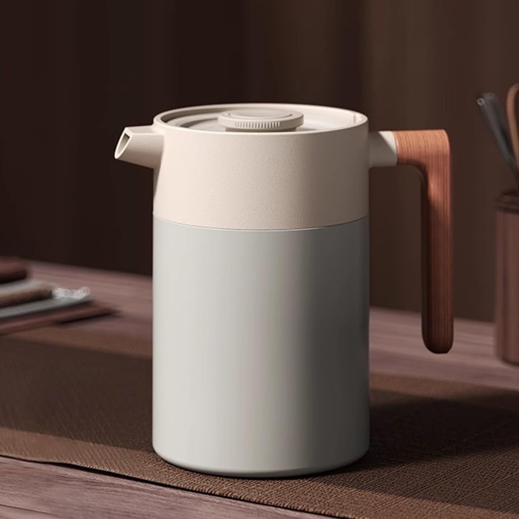 Caraffa termica da 800 ml, teiera termica con rivestimento in ceramica, thermos sottovuoto a doppia parete, filtro rimovibile in acciaio inox per bevande calde o fredde