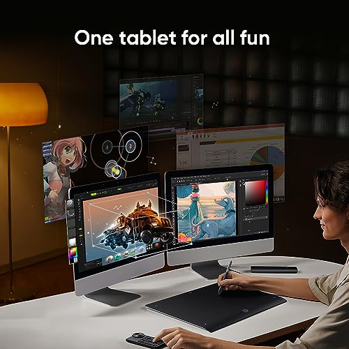 Image of XPPen Deco Pro LW (Gen2) Wireless Professional Graphic Pen Tablet with 16384 Level Pressure Sensitivity, X3 Pro Battery Free Stylus & Mini Key-dial, Tilt Support, Bluetooth connectivity