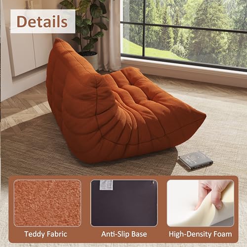 Image of Modular Sectional Sofa Couches L-Shape Couch 3 Seat Modular Sofa Memory Foam Sectional Couches for Living Room, (Orange, Loveseat)