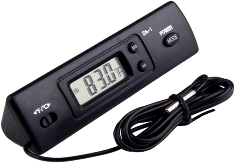 SmileyEU Waterproof Portable Car Use Digital LCD Thermometer Measuring Inside and Outside Temperature Meter C and F