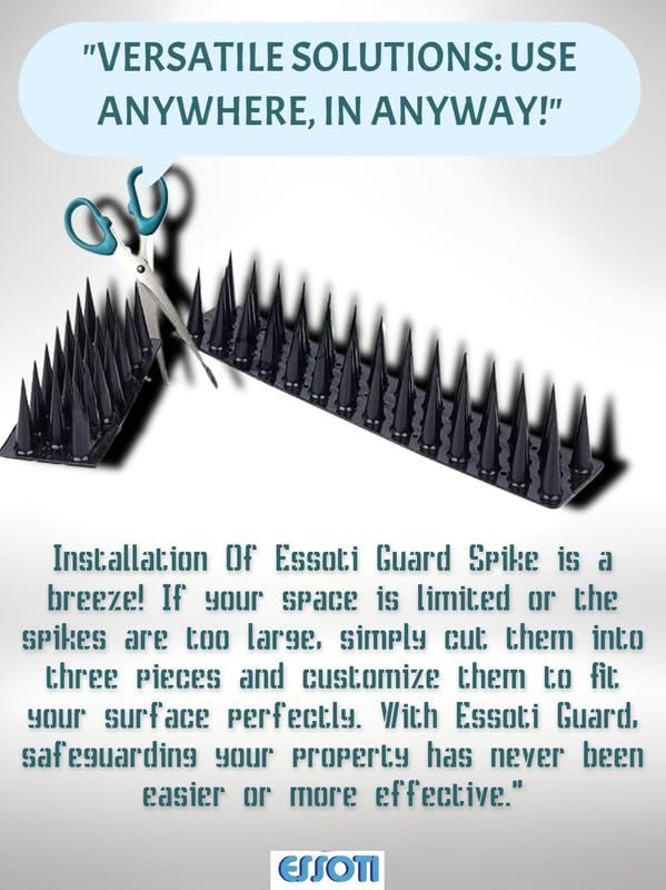 Image of Essoti Guard: Universal Plastic Spike Deterrent for Monkeys, Dogs, Cats, Birds - Ideal for Railings, AC Units, and More! (20, Green)