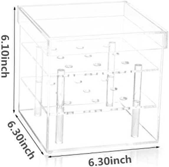 Weiai Acrylic Flower Box Water Holder, Clear Rose Pots Stand - Decorative Square Vase with Removable 2 Tiers 9 Holes - Valentine's Day, Mother's Day, Birthday Gift