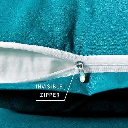 Image of Queen Size Zipper Pillow Cases Set of 2,Freshwater Blue,20x30 Inches | Soft Comfortable, Not Shrink, Breathable Luxury