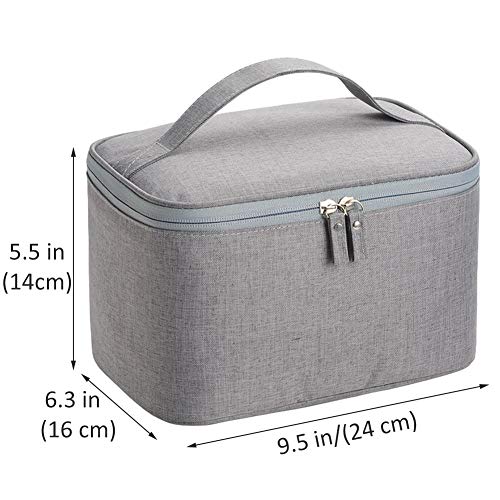 Hoyofo Women Makeup Bag Travel Cosmetic Bags With Mesh Pocket Portable Toiletry Bag For Women/Men, Grey #TOP5