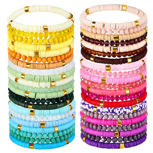 Bracelets d'amitié Heishi en argile : le coffret de 44 bijoux à partager entre amies