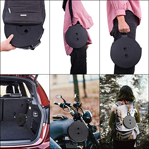 Retractable Folding Stool With Rechargable Phone Charger, Huxus Portable Telescoping Collapsible Camping Stools Seat Lightweight Sturdy For Adults Indoor Outdoor Garden Travel Fishing Bbq Load 410Lbs #TOP4