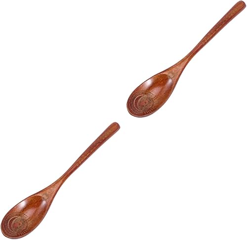 NOLITOY 2pcs Ritual Spoon Wood Ladle Spoons Baby Spoons Wood Spoons Small Soup Spoons Stirring Spoons Chocolate Candies Wooden Candy Ramen Spoon