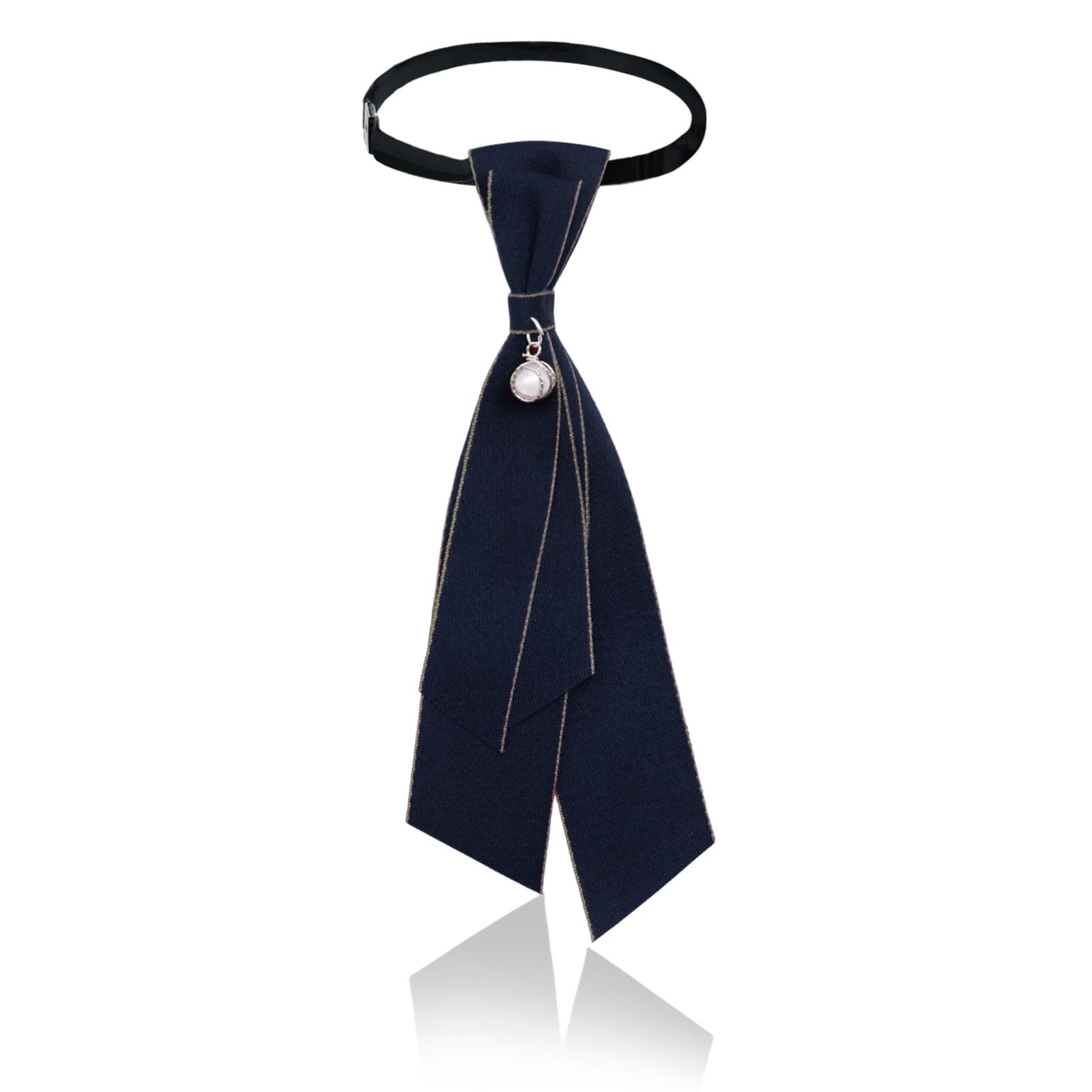 Women Pearl Bow Tie Bowtie for Uniform Party