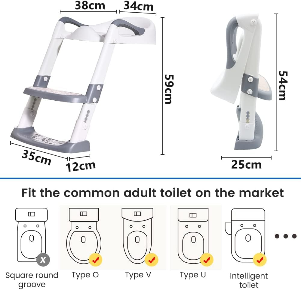 Boby's Reducteur Toilette Enfant Réducteurs: Rehausseur Toilette Enfant Toilette Abattant WC avec Reducteur Enfant - Propreté Apprentissage Adaptateur | Blanche