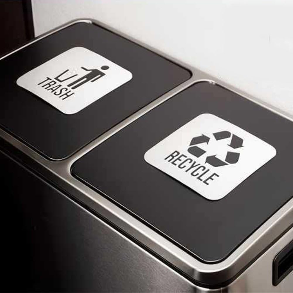 Aimants De Tri Poubelle & Recyclage – Design Industriel 14 Cm, Adhésifs Inclus