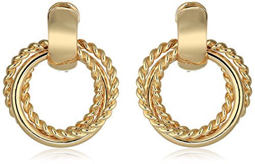 Napier Urban Links Gold-Tone Hoop Frontal Clip-On Earrings