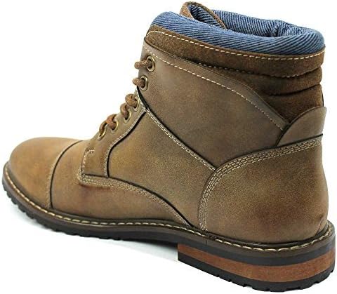 AZAR MAN Mens Ankle Boot Cap Toe Derby Modern Lace Up Round Toe