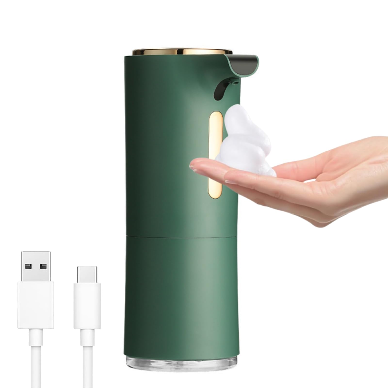 Loyanoct Green(1 Pack) Automatic Soap Dispenser, Touchless Rust-Proof Foaming Soap Dispenser Rechargeable Infrared Induction Dispensers For Bathroom Kitchen Hotel
