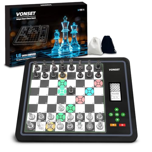 Vonset Electronic Chess Board L6 with LED Lights, Computer Chess