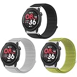 SUGARJAR 3 Piezas 22mm Correa para COROS Pace 3/Pace Pro, Trenzado Nylon Pulseras de Repuesto con COROS Apex 4 42mm/Apex 2 Pro/Pace 4/Pace 46mm para Velcro Hombre Mujer